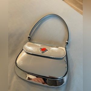 Silver metallic shoulder bag